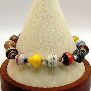 Vintage Paper Bead Bracelet Beads For Life Recycled Rolled Paper Uganda Handmade